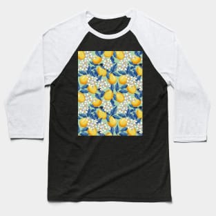 Lemons Pattern On Green Baseball T-Shirt